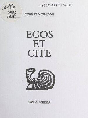 cover image of Egos et cité